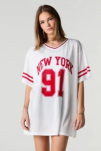 Los Angeles Graphic Mesh Jersey Dress