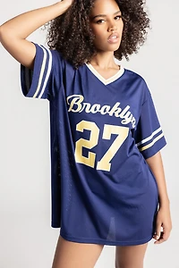 Los Angeles Graphic Mesh Jersey Dress