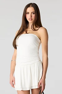 Double Layered Tube Romper Dress