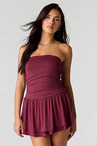Double Layered Tube Romper Dress