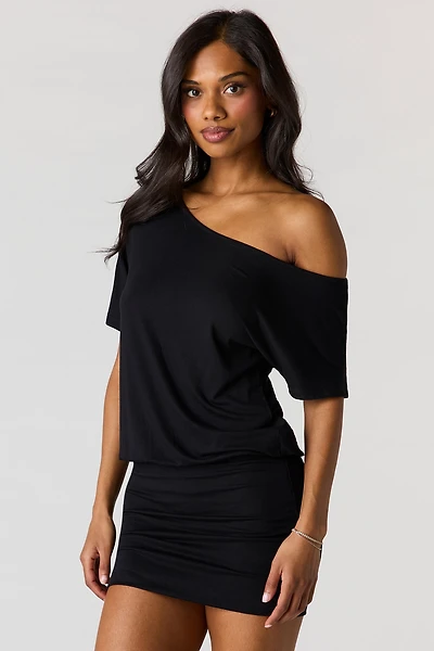 Dolman Short Sleeve Mini Dress