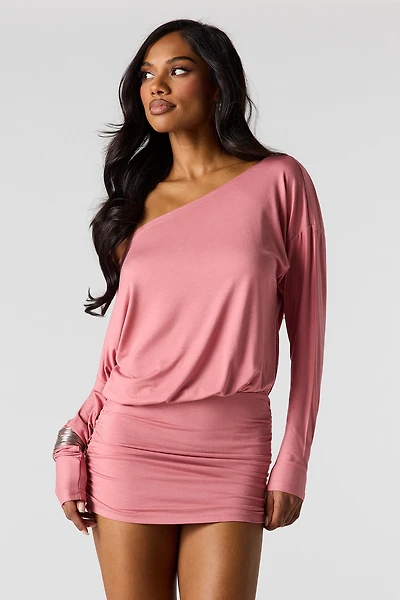 Dolman Long Sleeve Mini Dress