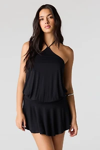 Fit & Flare Mini Halter Dress