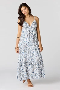 Textured Babydoll Maxi Dress