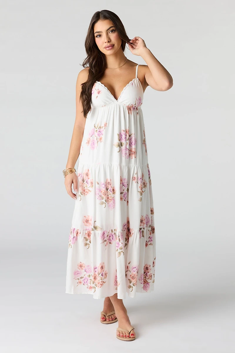 Floral Babydoll Maxi Dress