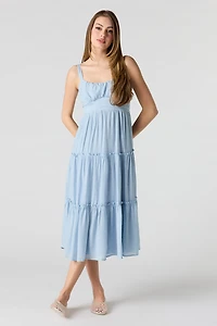 Robe midi volantée avec attache