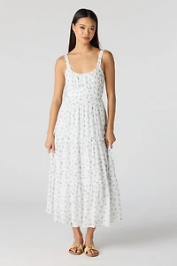 Tie Waist Tiered Midi Dress