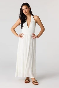 Robe maxi bain-de-soleil avec liséré de dentelle