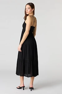 Gauze Babydoll Midi Dress