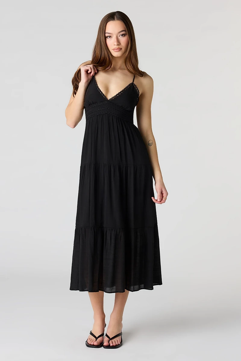 Gauze Babydoll Midi Dress