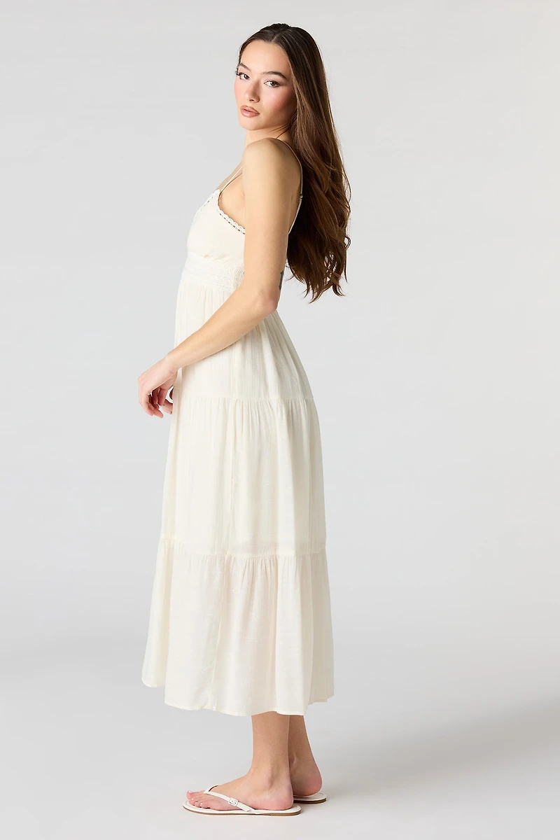 Gauze Babydoll Midi Dress