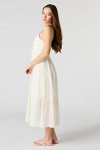 Gauze Babydoll Midi Dress