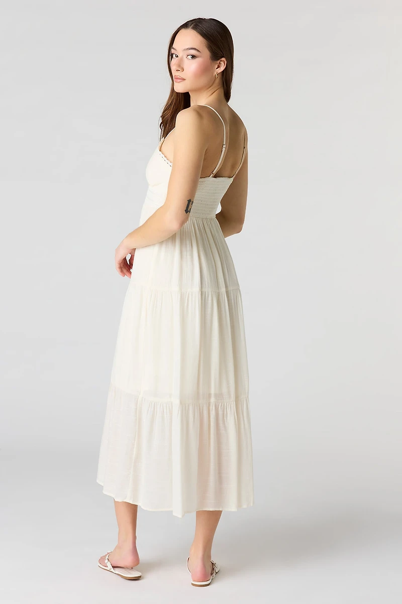 Gauze Babydoll Midi Dress