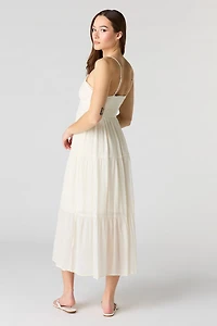 Gauze Babydoll Midi Dress