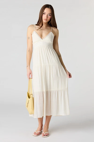 Gauze Babydoll Midi Dress
