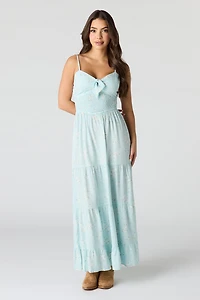 Bow Front Tiered Maxi Dress