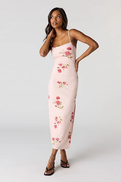 Ruched Bodycon Midi Dress