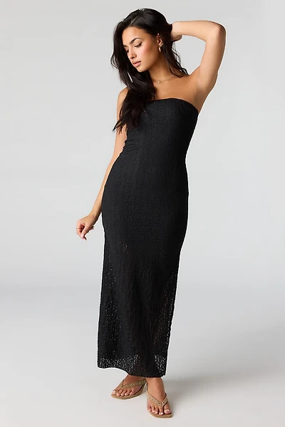 Lace Maxi Tube Dress