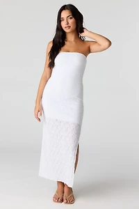 Robe maxi tubulaire en dentelle