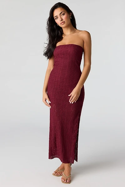 Lace Maxi Tube Dress