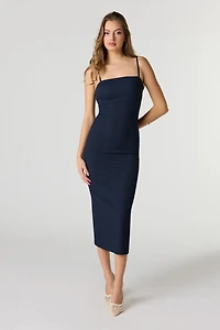 Textured Knit Braless Midi Dress