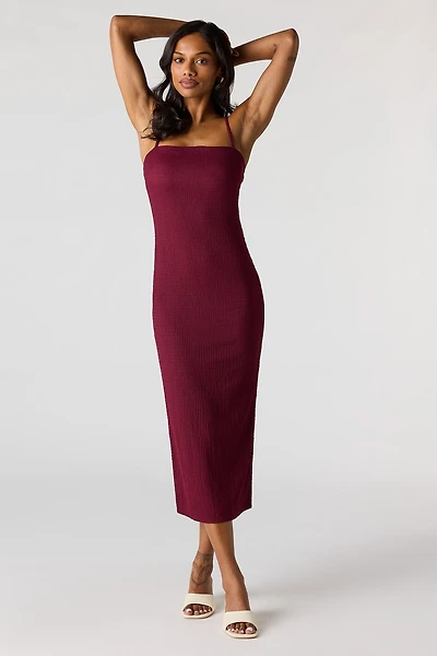 Braless Textured Midi Dress