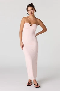 Ruched O-Ring Front Tube Dress