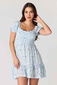 Floral Smocked Mini Dress