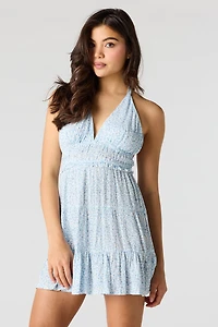 Minirobe bain-de-soleil de style nuisette volantée imprimée