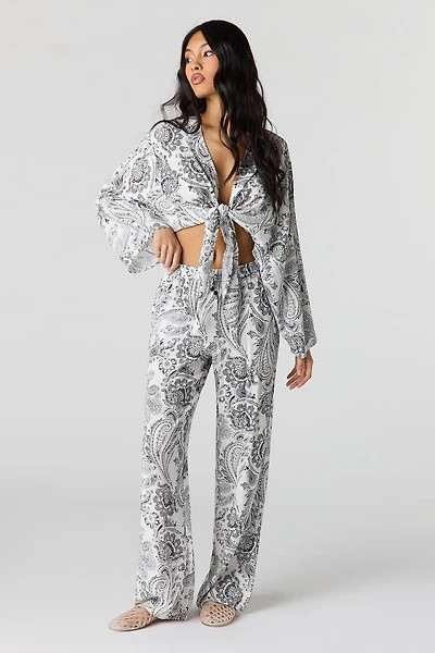 Pantalon à jambe large fluide