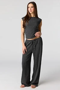 Textured Wide Leg Pant