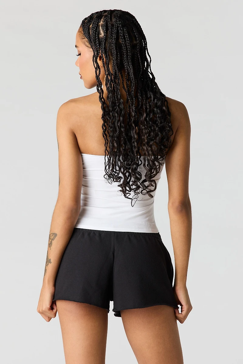 Short court en tissu bouclé luxueux