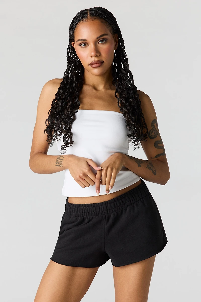 Short court en tissu bouclé luxueux