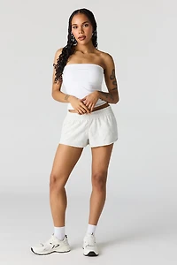 Short court en tissu bouclé luxueux