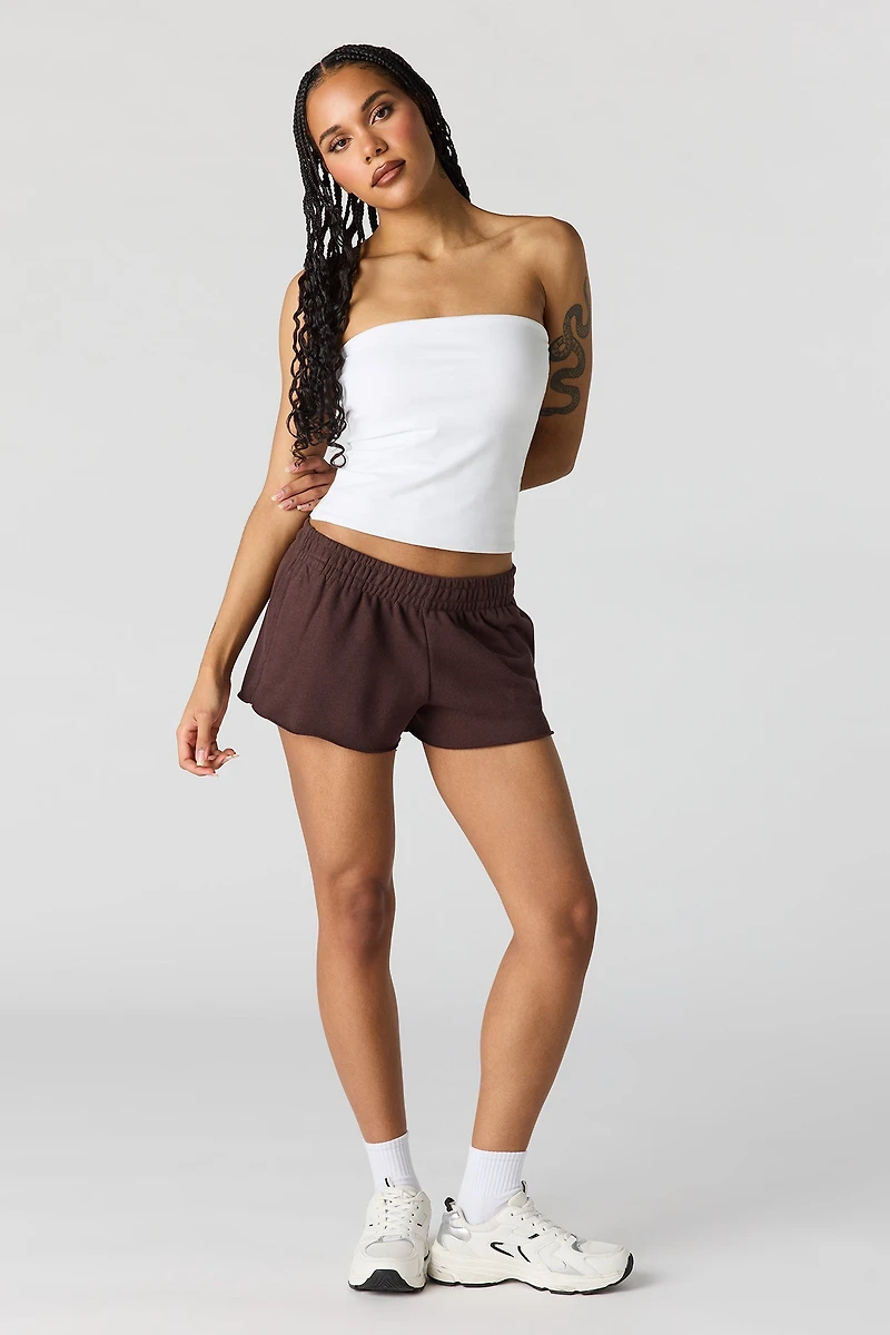 Short court en tissu bouclé luxueux