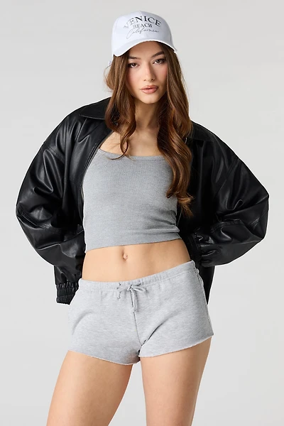 Micro shortie en molleton ratine de luxe