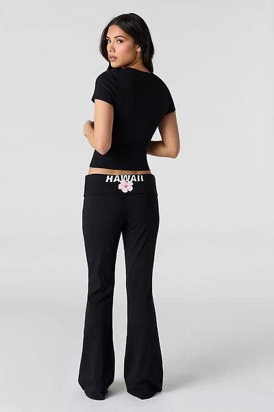 Foldover Waist Flare Pant