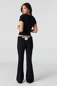 Foldover Waist Flare Pant