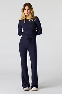 Active Ribbed Flare Pant