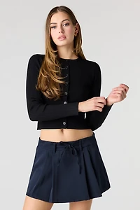 Ribbed Knit Button Front Cardigan