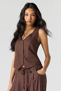 Linen-Blend Vest