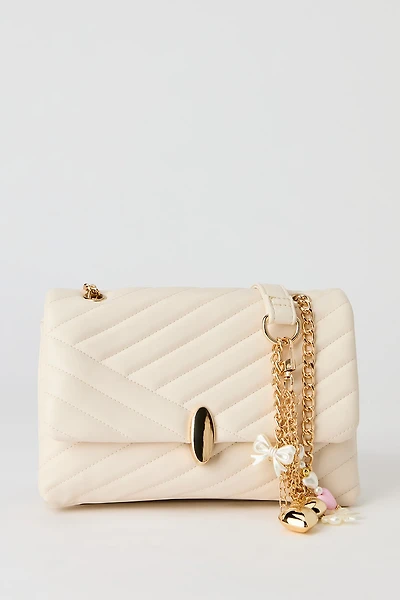 Sac à bandoulière matelassé double sangle avec porte-clés