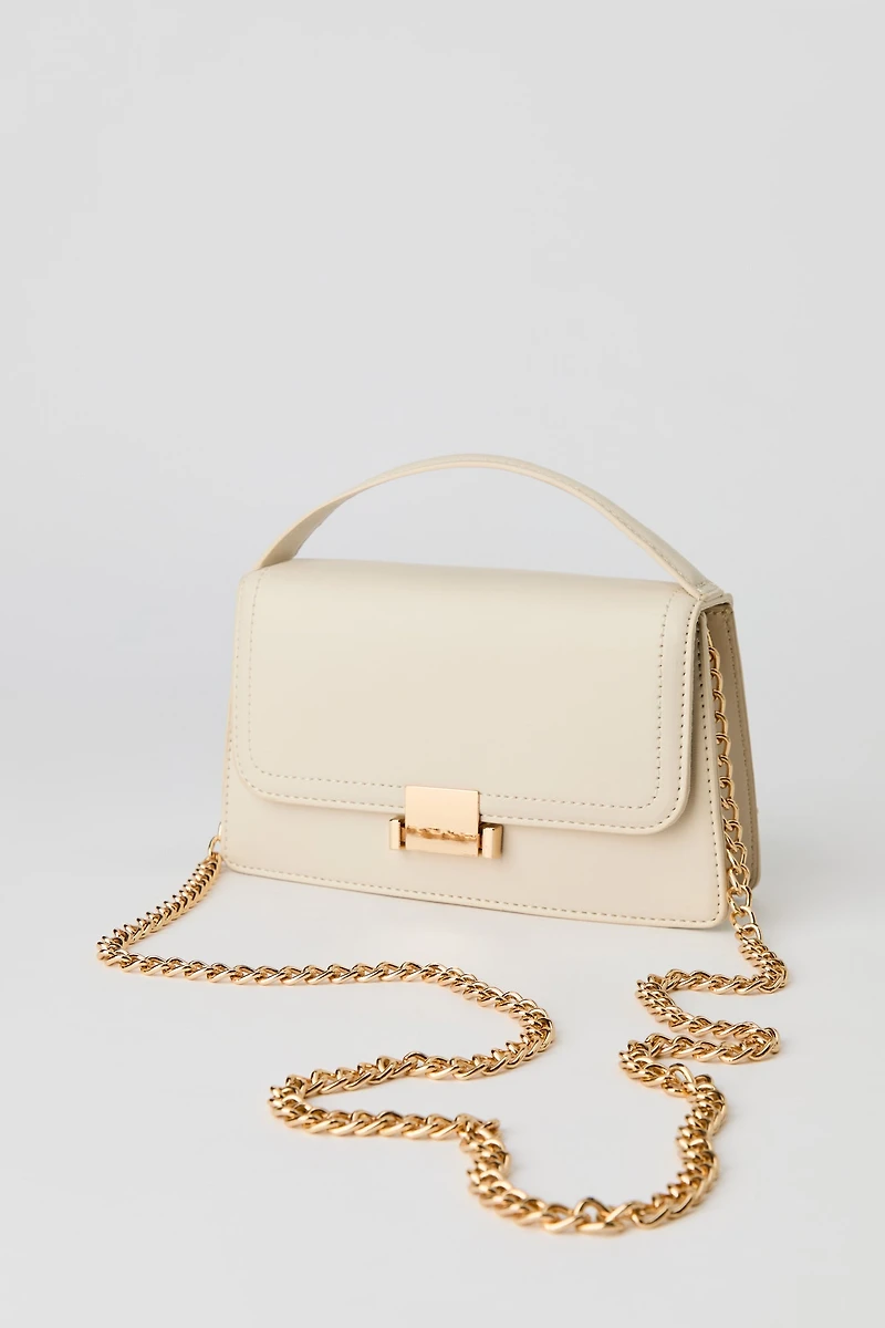 Faux Leather Convertible Crossbody Bag