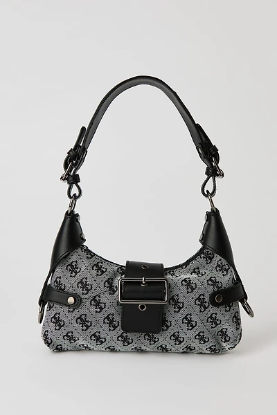 Faux Leather Contrast Shoulder Bag