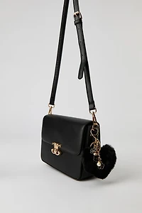 Sac messager en similicuir avec porte-clés