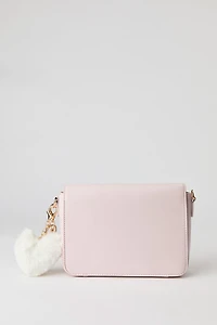 Faux Leather Crossbody Bag with Keychain