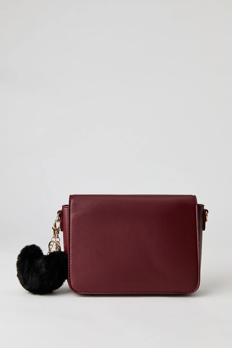 Sac messager en similicuir avec porte-clés