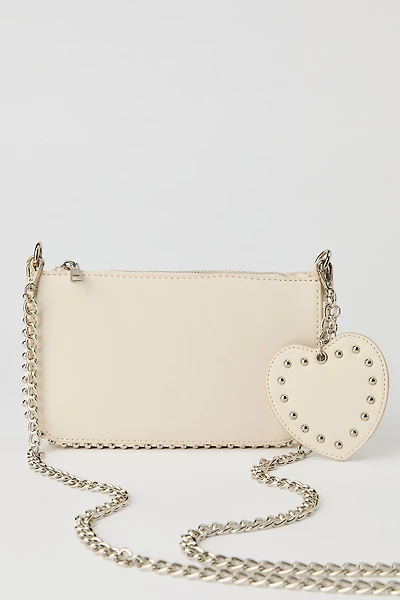 Sac messager clouté avec porte-clés Coeur