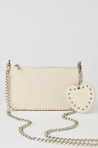 Sac messager clouté avec porte-clés Coeur