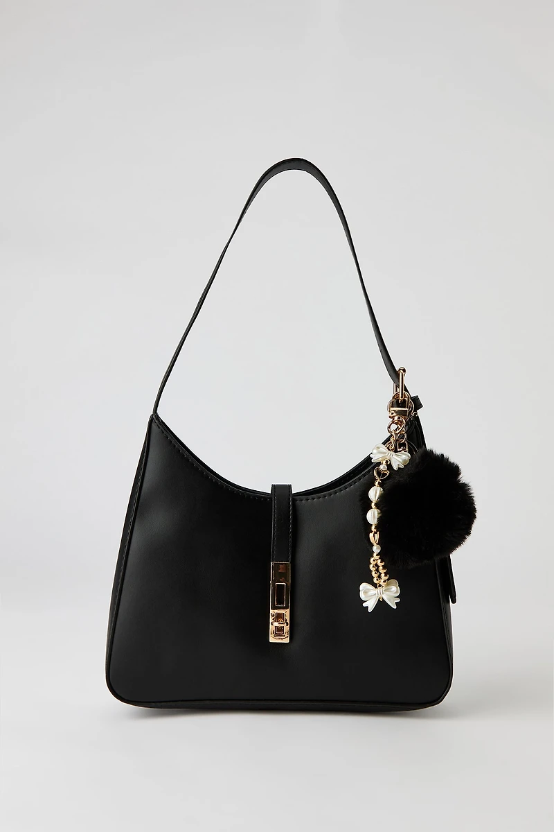 Large Crescent Shoulder Bag with Keychain